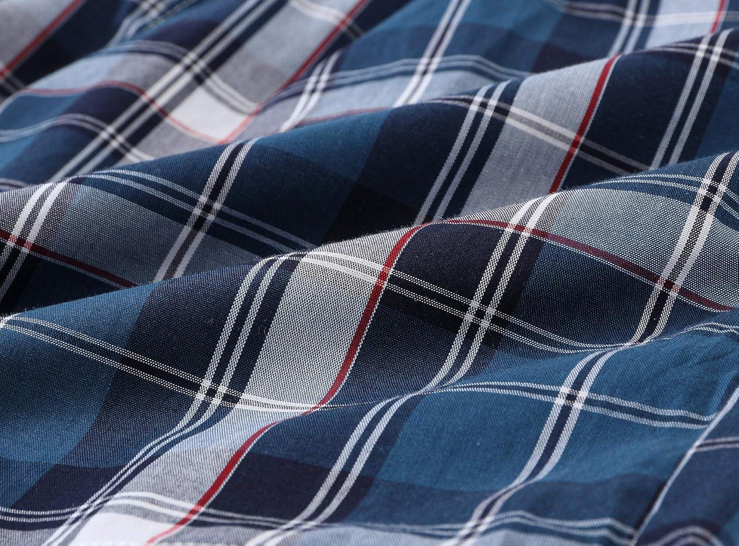 imageMoFiz Mens Cotton Pajama Pants Lightweight Lounge Sleep Plaid Bottoms with Pockets DrawstringPlaid 52