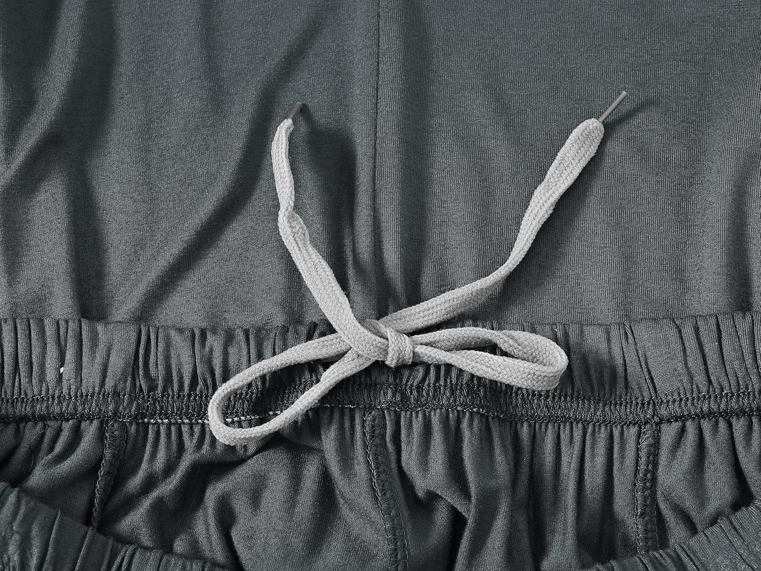 imageMoFiz Mens Pajama Set Pjs Sleepwear Nightwear Lightweight Quick Dry Soft Short Sleeve Summer Pjs Sleep Set With PocketA01grey Blue Light Grey