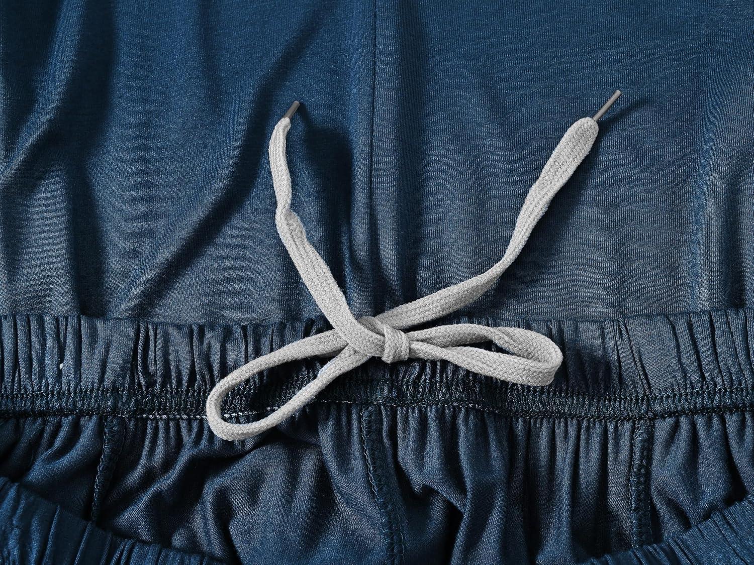 imageMoFiz Mens Pajama Set Pjs Sleepwear Nightwear Lightweight Quick Dry Soft Short Sleeve Summer Pjs Sleep Set With PocketA04royal Blue Light Grey