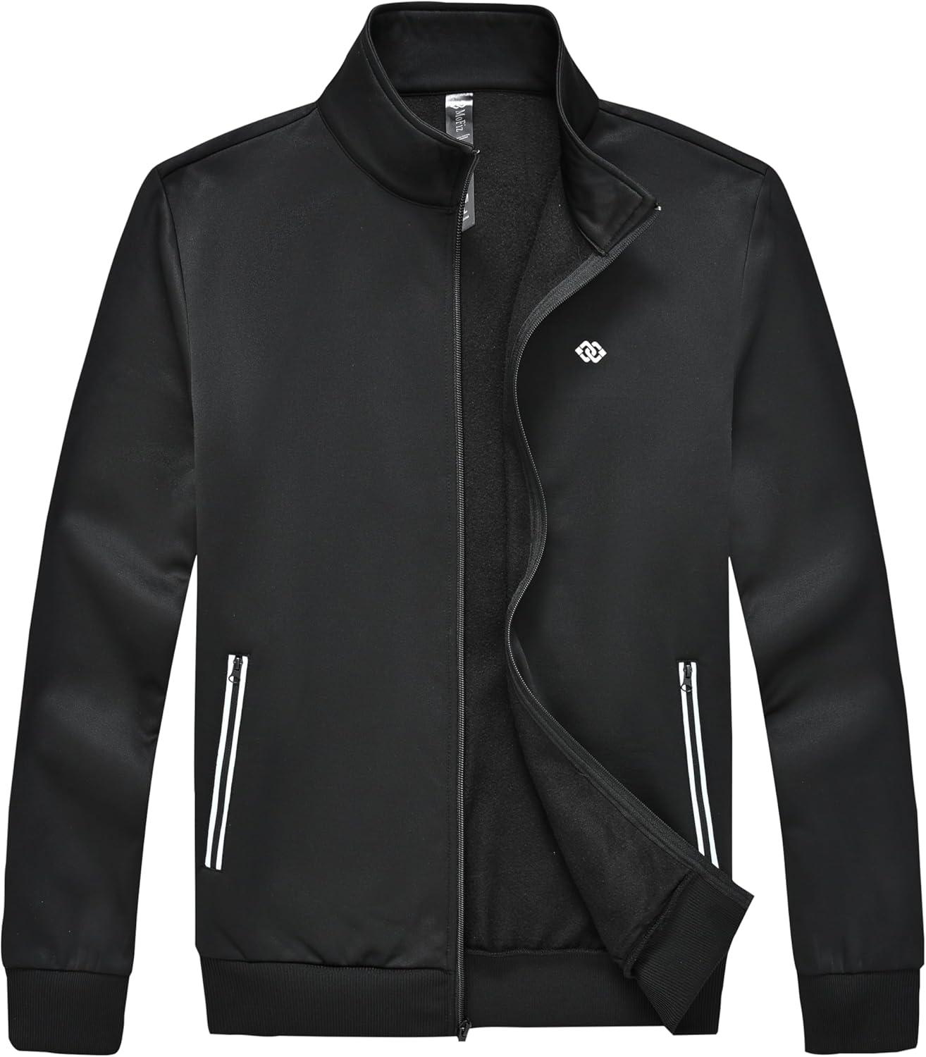 imageMoFiz Mens Tracksuit Jogging Sports Sweatsuit Comfortable Outfits Casual Athletic Pants Full zip Jacket 2 Piece2024black