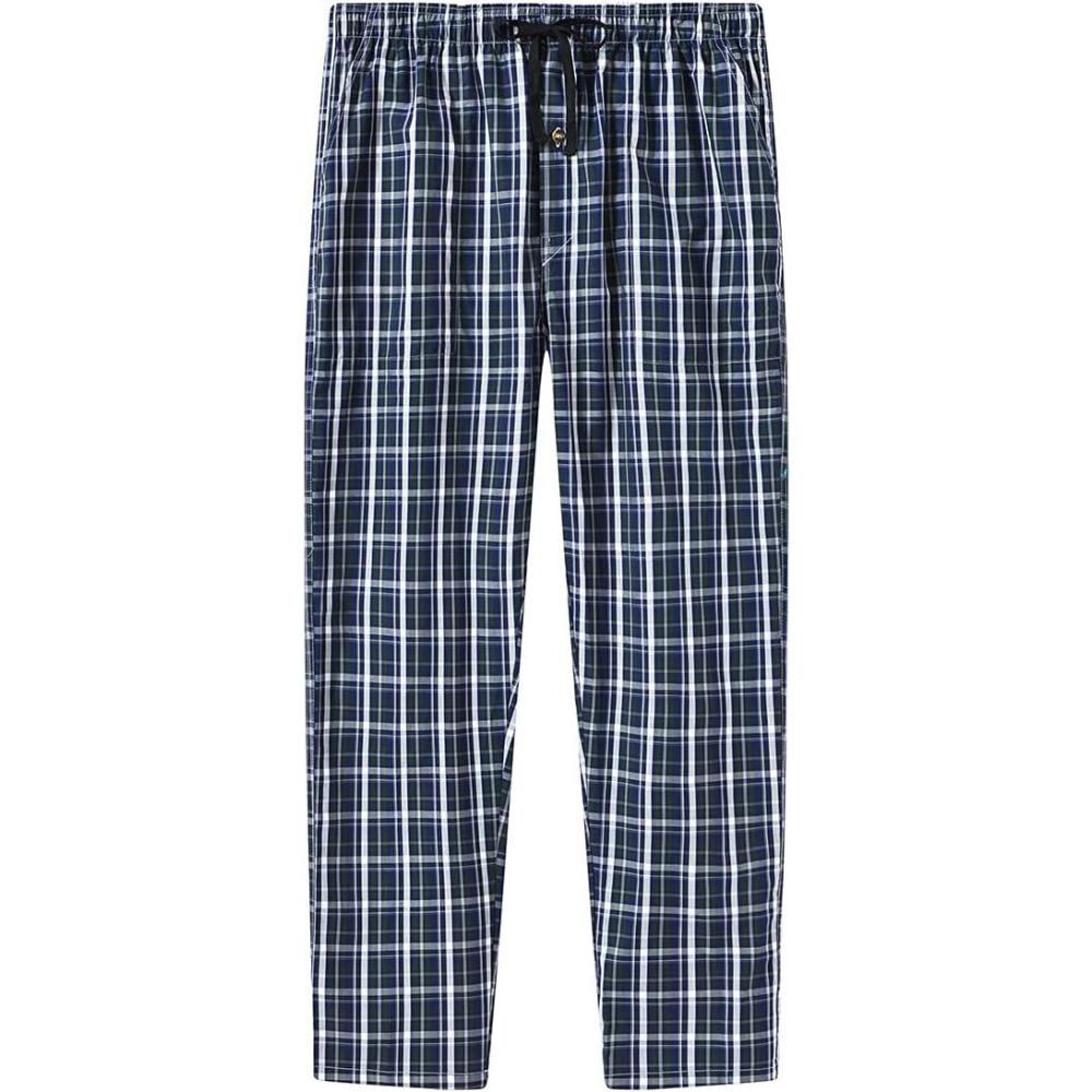 imageMoFiz Mens Cotton Pajama Pants Lightweight Lounge Sleep Plaid Bottoms with Pockets DrawstringPlaid 30