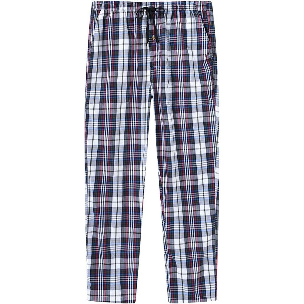 imageMoFiz Mens Cotton Pajama Pants Lightweight Lounge Sleep Plaid Bottoms with Pockets DrawstringPlaid 51