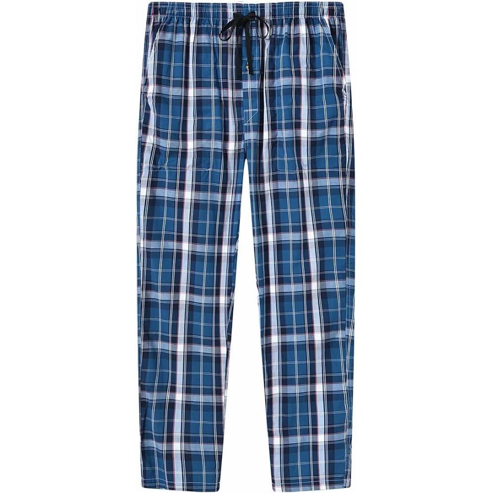 imageMoFiz Mens Cotton Pajama Pants Lightweight Lounge Sleep Plaid Bottoms with Pockets DrawstringPlaid 52