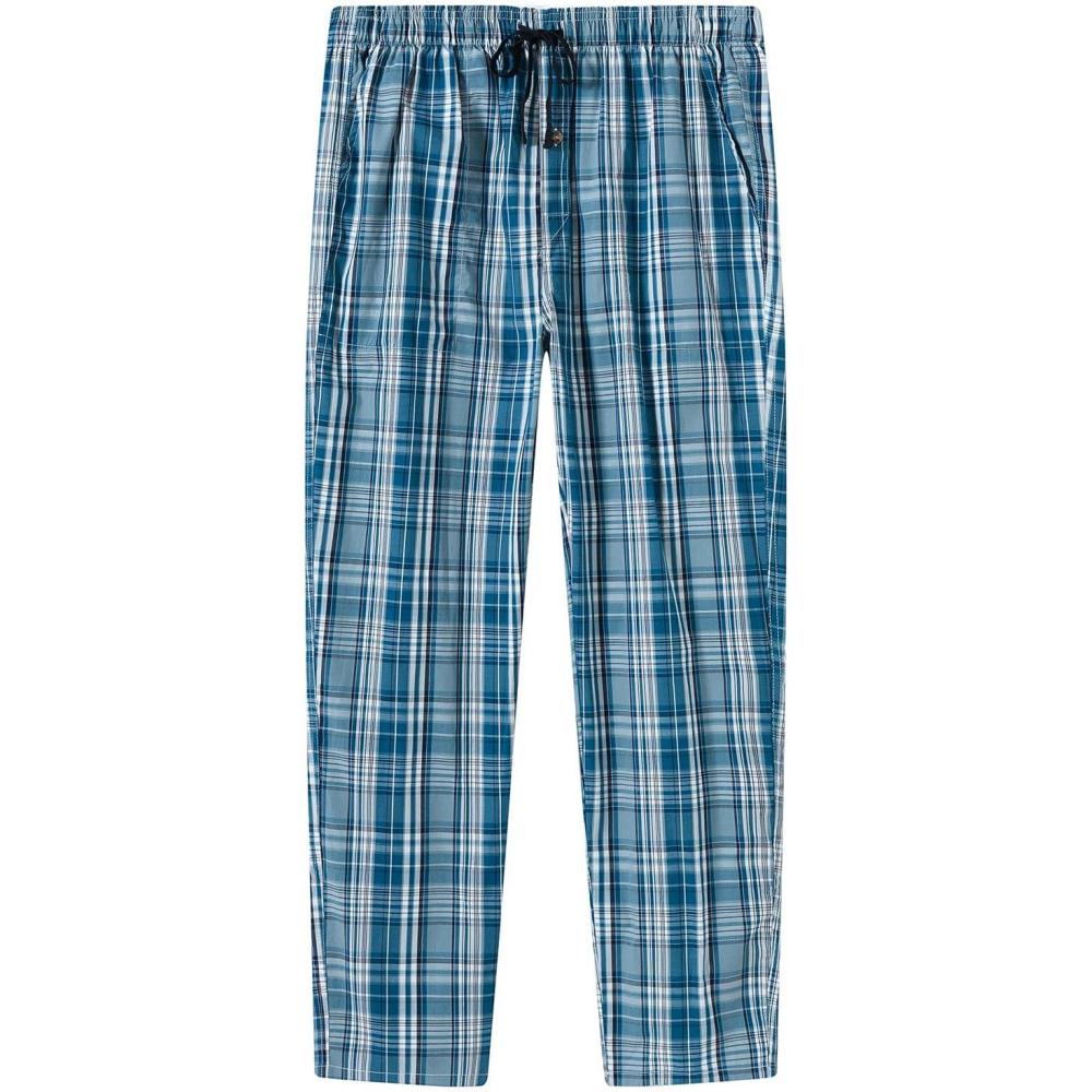 imageMoFiz Mens Cotton Pajama Pants Lightweight Lounge Sleep Plaid Bottoms with Pockets DrawstringPlaid 66