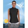 AIRIKE Sleeveless Golf Shirts for Women UPF 50+ Quarter Zip Quick Dry Tennis Workout Tank Tops(2025-black)