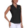 AIRIKE Sleeveless Golf Shirts for Women UPF 50+ Quarter Zip Quick Dry Tennis Workout Tank Tops(2025-black)