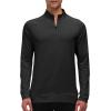 JINSHI Mens Long Sleeve Quarter Zip Pullover Stand Collar Active Golf Polo Shirt 1/4 Zipper Fleece Lining Workout Top(A-black)