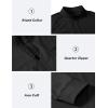 JINSHI Mens Long Sleeve Quarter Zip Pullover Stand Collar Active Golf Polo Shirt 1/4 Zipper Fleece Lining Workout Top(A-black)
