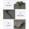 JINSHI Mens Long Sleeve Quarter Zip Pullover Stand Collar Active Golf Polo Shirt 1/4 Zipper Fleece Lining Workout Top(Army Green)