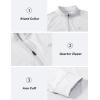 JINSHI Mens Long Sleeve Quarter Zip Pullover Stand Collar Active Golf Polo Shirt 1/4 Zipper Fleece Lining Workout Top(A-white)