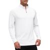 JINSHI Mens Long Sleeve Quarter Zip Pullover Stand Collar Active Golf Polo Shirt 1/4 Zipper Fleece Lining Workout Top(A-white)