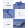 JINSHI Mens Long Sleeve Quarter Zip Pullover Stand Collar Active Golf Polo Shirt 1/4 Zipper Fleece Lining Workout Top(Blue)