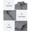 JINSHI Mens Long Sleeve Quarter Zip Pullover Stand Collar Active Golf Polo Shirt 1/4 Zipper Fleece Lining Workout Top(Dark Grey)