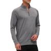 JINSHI Mens Long Sleeve Quarter Zip Pullover Stand Collar Active Golf Polo Shirt 1/4 Zipper Fleece Lining Workout Top(Dark Grey)