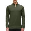JINSHI Mens Long Sleeve Quarter Zip Pullover Stand Collar Active Golf Polo Shirt 1/4 Zipper Fleece Lining Workout Top(Green)