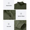 JINSHI Mens Long Sleeve Quarter Zip Pullover Stand Collar Active Golf Polo Shirt 1/4 Zipper Fleece Lining Workout Top(Green)