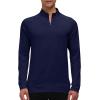 JINSHI Mens Long Sleeve Quarter Zip Pullover Stand Collar Active Golf Polo Shirt 1/4 Zipper Fleece Lining Workout Top(Navy)