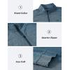 JINSHI Mens Long Sleeve Quarter Zip Pullover Stand Collar Active Golf Polo Shirt 1/4 Zipper Fleece Lining Workout Top(Ocean Blue)