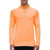 JINSHI Mens Long Sleeve Quarter Zip Pullover Stand Collar Active Golf Polo Shirt 1/4 Zipper Fleece Lining Workout Top(Orange 1)