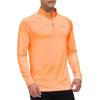 JINSHI Mens Long Sleeve Quarter Zip Pullover Stand Collar Active Golf Polo Shirt 1/4 Zipper Fleece Lining Workout Top(Orange 1)