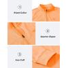JINSHI Mens Long Sleeve Quarter Zip Pullover Stand Collar Active Golf Polo Shirt 1/4 Zipper Fleece Lining Workout Top(Orange 1)