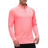 JINSHI Mens Long Sleeve Quarter Zip Pullover Stand Collar Active Golf Polo Shirt 1/4 Zipper Fleece Lining Workout Top(Orange)