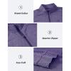 JINSHI Mens Long Sleeve Quarter Zip Pullover Stand Collar Active Golf Polo Shirt 1/4 Zipper Fleece Lining Workout Top(Purple)