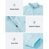 JINSHI Mens Long Sleeve Quarter Zip Pullover Stand Collar Active Golf Polo Shirt 1/4 Zipper Fleece Lining Workout Top(Sky Blue)