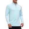 JINSHI Mens Long Sleeve Quarter Zip Pullover Stand Collar Active Golf Polo Shirt 1/4 Zipper Fleece Lining Workout Top(Sky Blue)