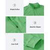 JINSHI Mens Long Sleeve Quarter Zip Pullover Stand Collar Active Golf Polo Shirt 1/4 Zipper Fleece Lining Workout Top(Wheat Green)