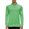 JINSHI Mens Long Sleeve Quarter Zip Pullover Stand Collar Active Golf Polo Shirt 1/4 Zipper Fleece Lining Workout Top(Wheat Green)