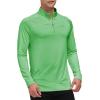 JINSHI Mens Long Sleeve Quarter Zip Pullover Stand Collar Active Golf Polo Shirt 1/4 Zipper Fleece Lining Workout Top(Wheat Green)