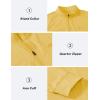 JINSHI Mens Long Sleeve Quarter Zip Pullover Stand Collar Active Golf Polo Shirt 1/4 Zipper Fleece Lining Workout Top(Yellow)