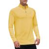 JINSHI Mens Long Sleeve Quarter Zip Pullover Stand Collar Active Golf Polo Shirt 1/4 Zipper Fleece Lining Workout Top(Yellow)
