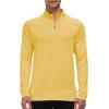 JINSHI Mens Long Sleeve Quarter Zip Pullover Stand Collar Active Golf Polo Shirt 1/4 Zipper Fleece Lining Workout Top(Yellow)