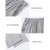 JINSHI Mens Pajama Pants Soft Modal Pajama Bottoms Loose Long Pj Pant Thin Sleepwear Lounge Pants with Pockets 2 Pack(R-black/Lake Blue/Light Grey)