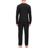 JINSHI Men’s Pajama Sets Sleepwear Nightwear Lightweight Quick Dry Soft 2 Piece Long Sleeve Mens Loungewear Sets with Pocket(A1-black)