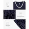 JINSHI Men’s Pajama Sets Sleepwear Nightwear Lightweight Quick Dry Soft 2 Piece Long Sleeve Mens Loungewear Sets with Pocket(A2-navy)