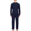 JINSHI Men’s Pajama Sets Sleepwear Nightwear Lightweight Quick Dry Soft 2 Piece Long Sleeve Mens Loungewear Sets with Pocket(A2-navy)
