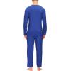 JINSHI Men’s Pajama Sets Sleepwear Nightwear Lightweight Quick Dry Soft 2 Piece Long Sleeve Mens Loungewear Sets with Pocket(A4-deep Blue)