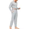 JINSHI Men’s Pajama Sets Sleepwear Nightwear Lightweight Quick Dry Soft 2 Piece Long Sleeve Mens Loungewear Sets with Pocket(A5-light Grey)