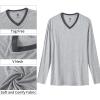 JINSHI Men’s Pajama Sets Sleepwear Nightwear Lightweight Quick Dry Soft 2 Piece Long Sleeve Mens Loungewear Sets with Pocket(A5-light Grey)