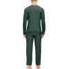 JINSHI Men’s Pajama Sets Sleepwear Nightwear Lightweight Quick Dry Soft 2 Piece Long Sleeve Mens Loungewear Sets with Pocket(A8-dark Green)