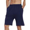 JINSHI Men’s Pajama Shorts Soft Comfortable Lightweight Elastic Drawstring Men Lounge Sleep Shorts with Pockets(A02-gray/Navy Blue/Black)
