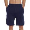 JINSHI Men’s Pajama Shorts Soft Comfortable Lightweight Elastic Drawstring Men Lounge Sleep Shorts with Pockets(Black/Navy Blue)
