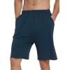 JINSHI Men’s Pajama Shorts Soft Comfortable Lightweight Elastic Drawstring Men Lounge Sleep Shorts with Pockets(Dark Gray/Lake Blue)