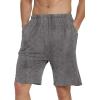 JINSHI Men’s Pajama Shorts Soft Comfortable Lightweight Elastic Drawstring Men Lounge Sleep Shorts with Pockets(Dark Gray/Lake Blue)