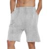 JINSHI Men’s Pajama Shorts Soft Comfortable Lightweight Elastic Drawstring Men Lounge Sleep Shorts with Pockets(Grey/Lake Blue)