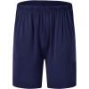 JINSHI Men’s Pajama Shorts Soft Comfortable Lightweight Elastic Drawstring Men Lounge Sleep Shorts with Pockets(One Navy Blue)