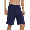 JINSHI Men’s Pajama Shorts Soft Comfortable Lightweight Elastic Drawstring Men Lounge Sleep Shorts with Pockets(One Navy Blue)